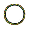 African Geometric Print Pattern Steering Wheel Cover with Elastic Edge