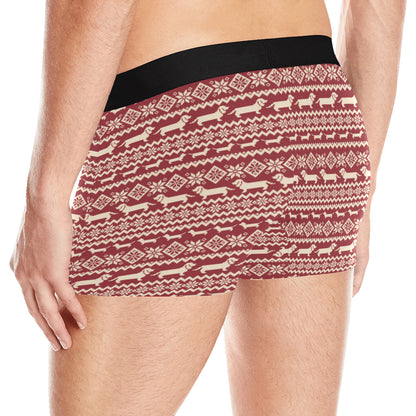 Dachshund Pattern Print Design 09 Men's Boxer Briefs