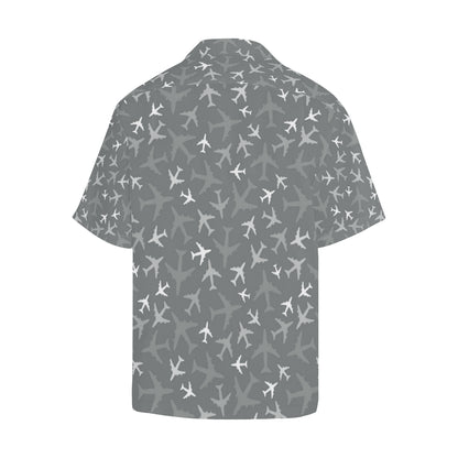Airplane Pattern Print Design 02 Men's Hawaiian Shirt