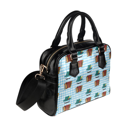 Accordion Mustache Pattern Print Design 01 Shoulder Handbag
