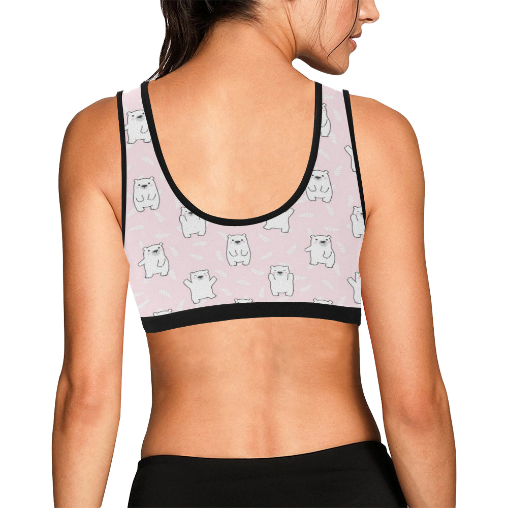 Polar Bear Pattern Print Design PB09 Sports Bra