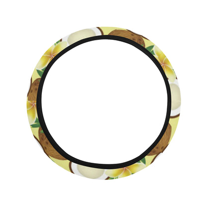 Coconut Pattern Print Design CN02 Steering Wheel Cover with Elastic Edge