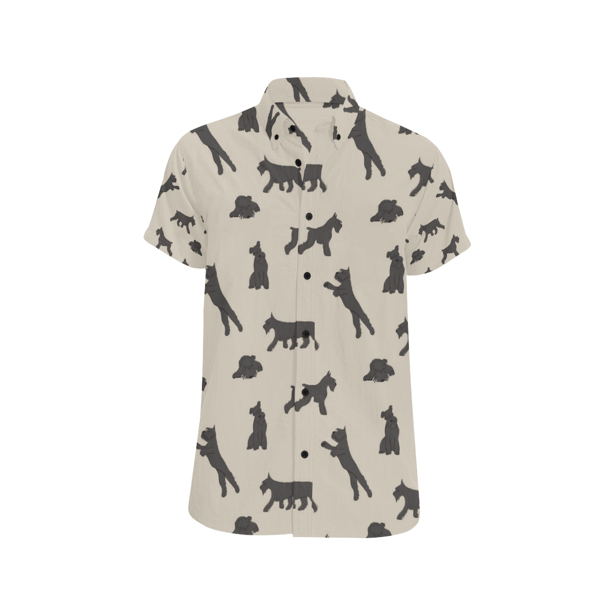 Schnauzers Pattern Print Design A06 Men's Short Sleeve Button Up Shirt