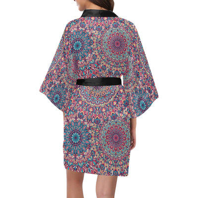 Boho Pattern Print Design 05 Women's Short Kimono