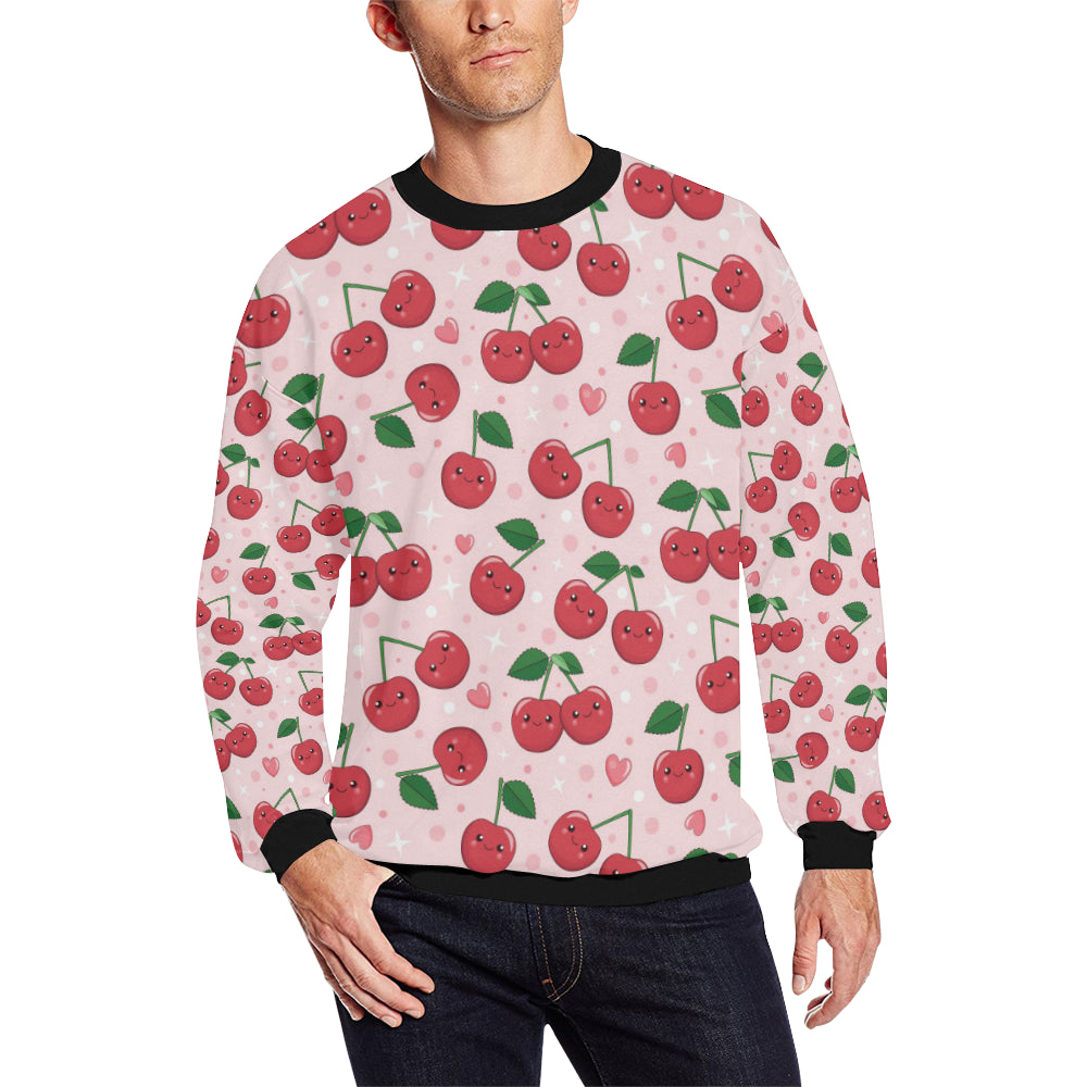Cherry Pattern Print Design CH02 Men Long Sleeve Sweatshirt