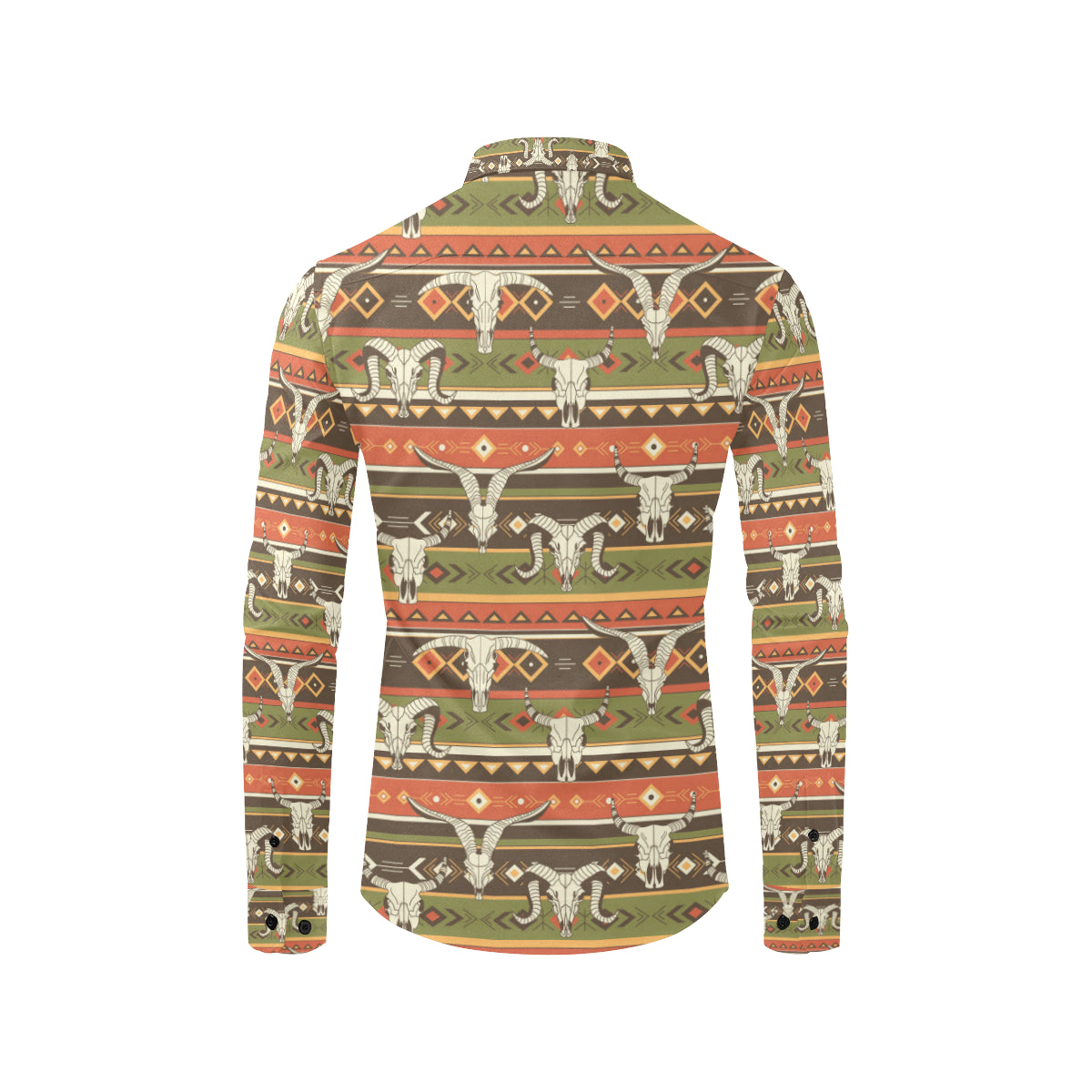 American indian Skull Animal Men's Long Sleeve Shirt