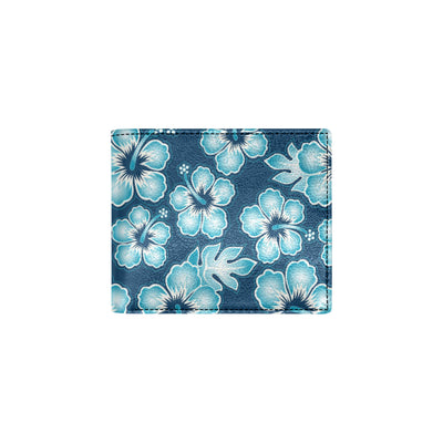 Blue Hibiscus Pattern Print Design HB011 Men's ID Card Wallet