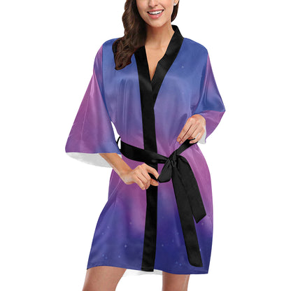 Nebula Pattern Print Design A05 Women's Short Kimono