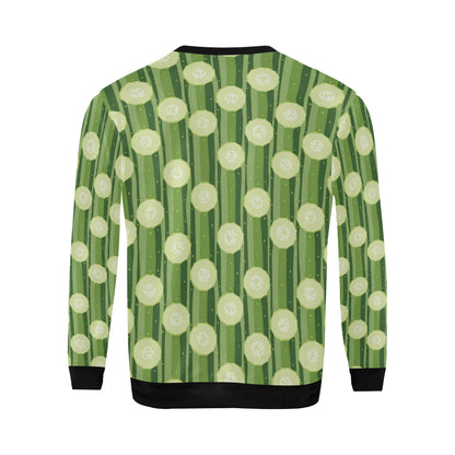 Cucumber Pattern Print Design CC03 Men Long Sleeve Sweatshirt