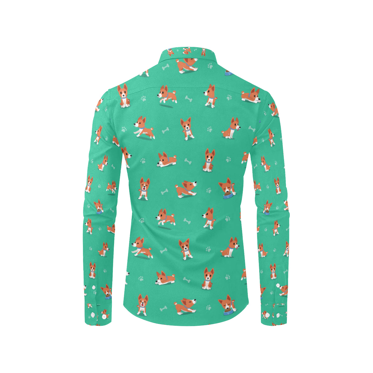 Basenji Pattern Print Design 02 Men's Long Sleeve Shirt