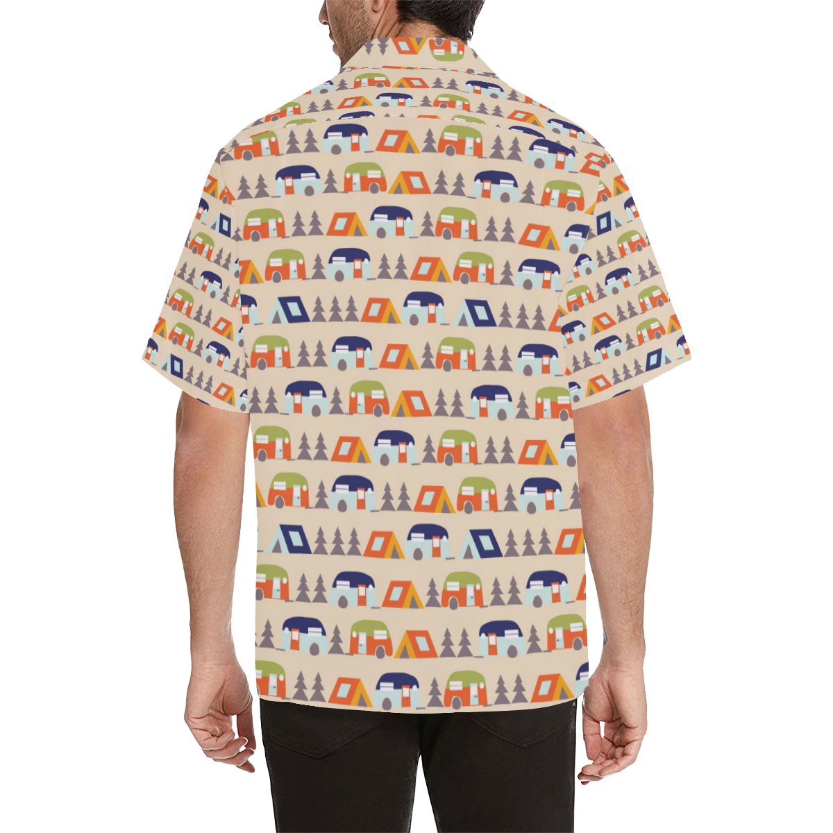 Camper Tent Pattern Print Design 03 Men's Hawaiian Shirt