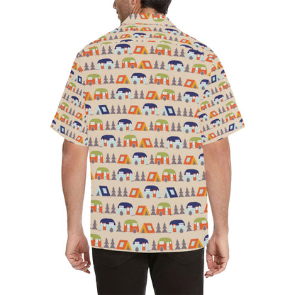 Camper Tent Pattern Print Design 03 Men's Hawaiian Shirt