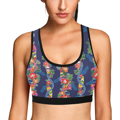 Hawaiian Themed Pattern Print Design H04 Sports Bra