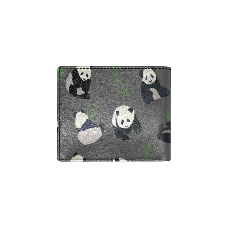 Panda Pattern Print Design A06 Men's ID Card Wallet