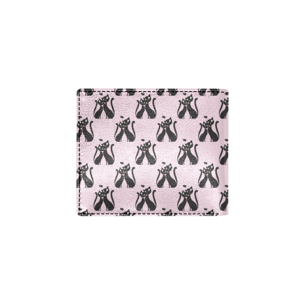 Black Cat Pattern Print Design 01 Men's ID Card Wallet