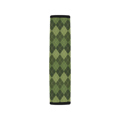 Argyle Green Pattern Print Design 01 Car Seat Belt Cover