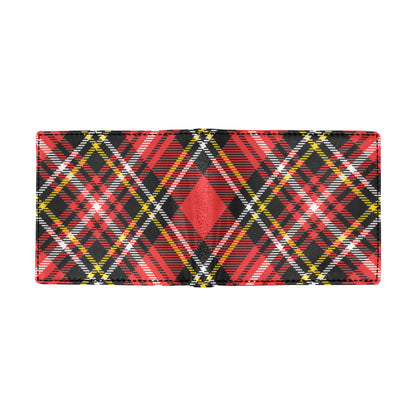 Plaid Red Pattern Print Design A03 Men's ID Card Wallet