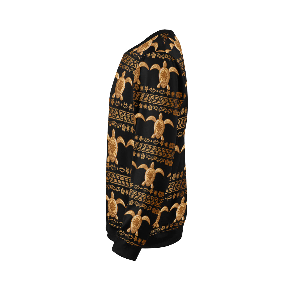 Tribal Sea turtle Polynesian Hawaiian Men Long Sleeve Sweatshirt