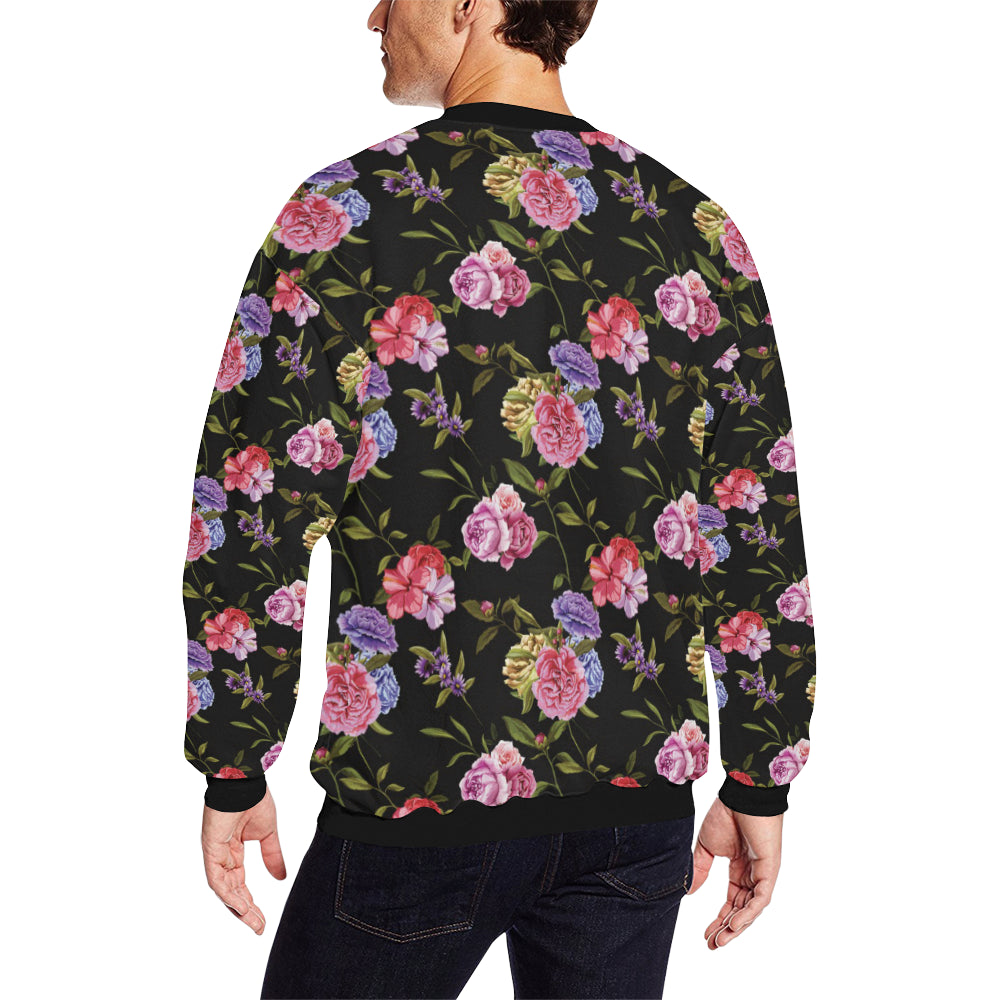 Carnations Pattern Print Design CN05 Men Long Sleeve Sweatshirt