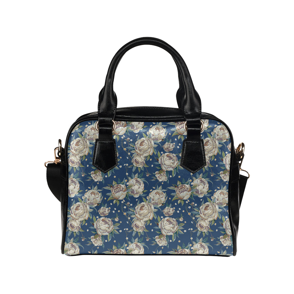 Peony Pattern Print Design A03 Shoulder Handbag