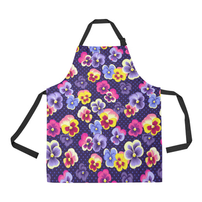 Pansy Pattern Print Design PS04 Apron with Pocket