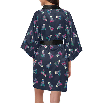 Badminton Ball Pattern Print Design 02 Women's Short Kimono