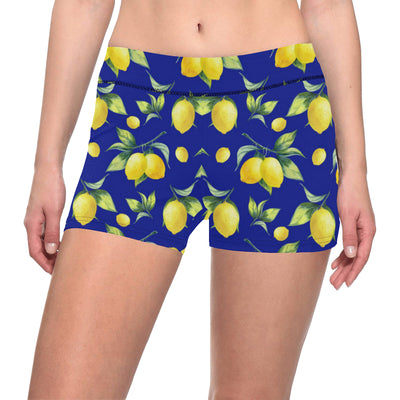 Lemon Pattern Print Design LM06 Yoga Shorts