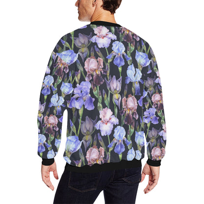 Iris Pattern Print Design IR04 Men Long Sleeve Sweatshirt