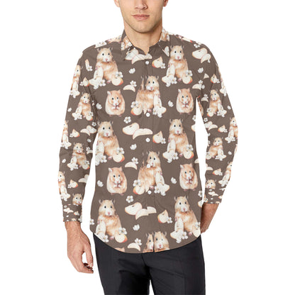 Hamster Pattern Print Design 03 Men's Long Sleeve Shirt