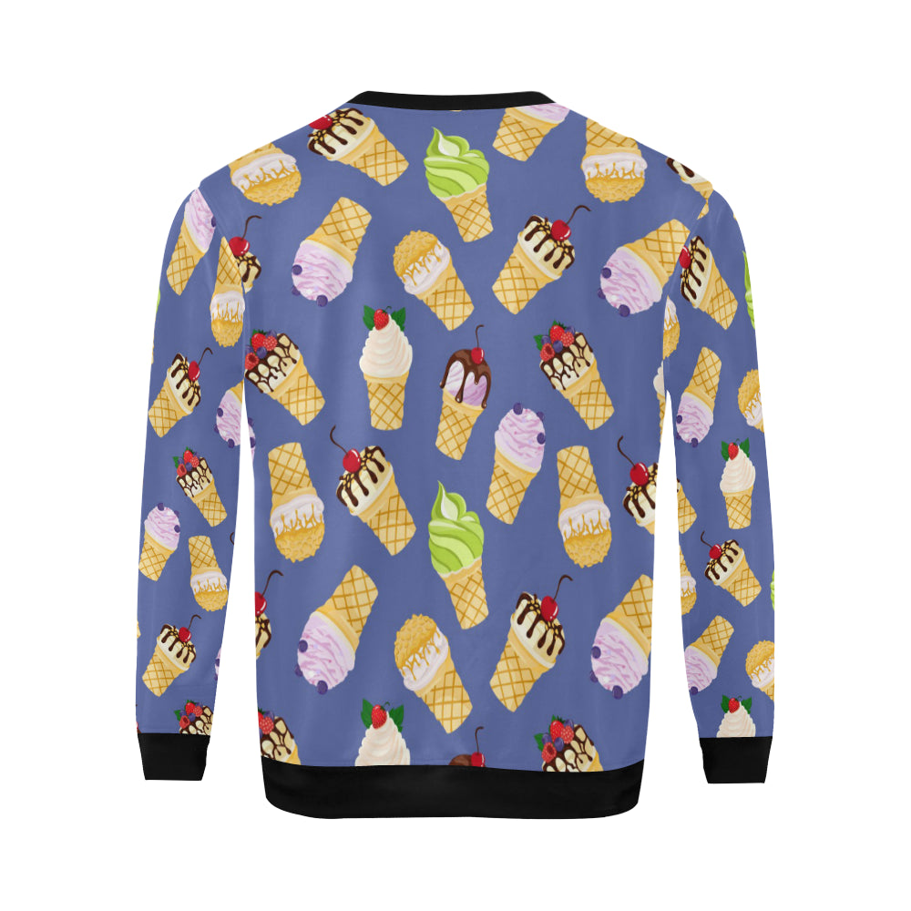 Ice Cream Pattern Print Design IC03 Men Long Sleeve Sweatshirt