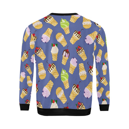 Ice Cream Pattern Print Design IC03 Men Long Sleeve Sweatshirt