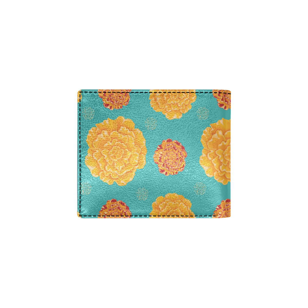 Marigold Pattern Print Design 02 Men's ID Card Wallet