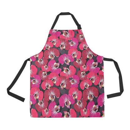 Orchid Red Pattern Print Design OR05 Apron with Pocket