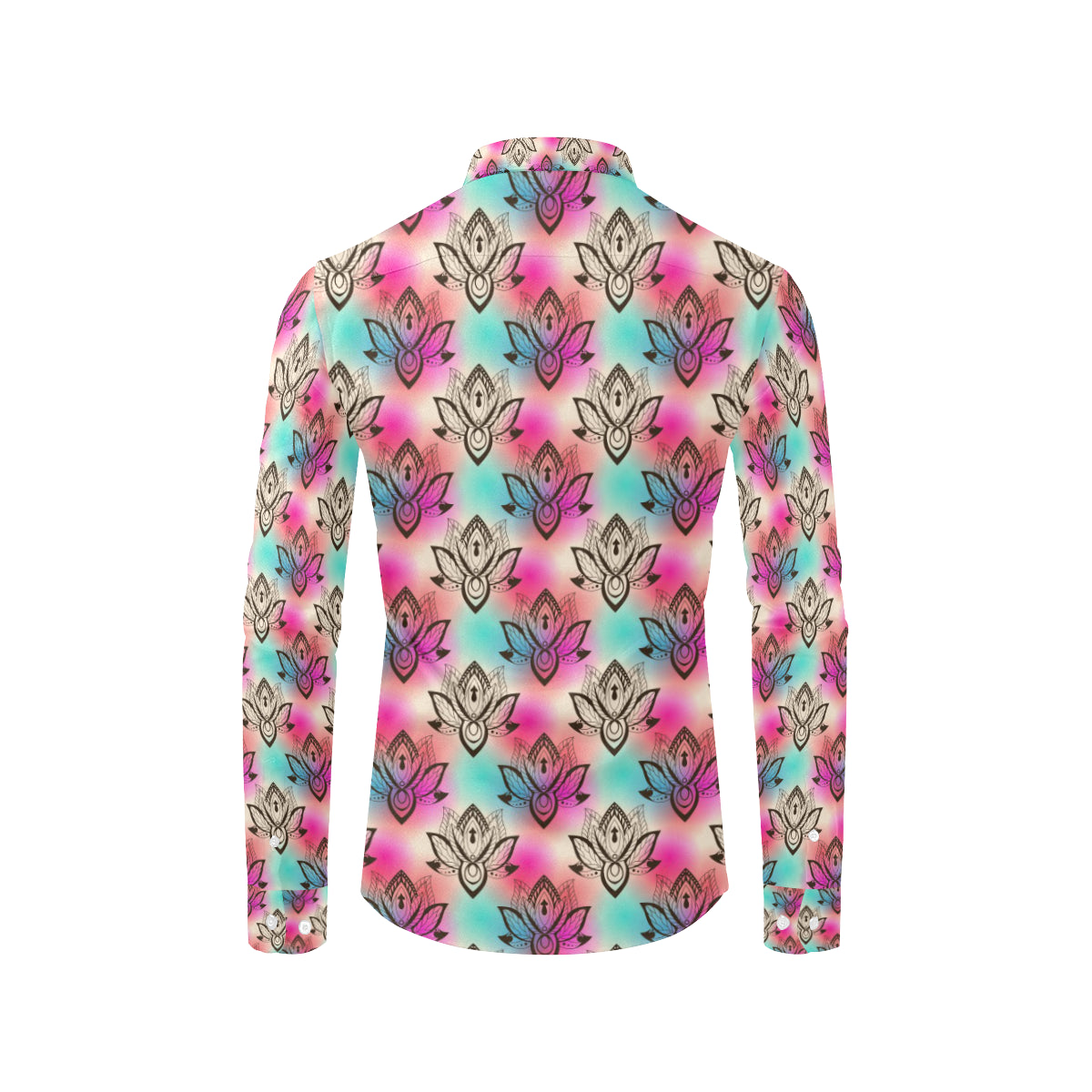 lotus Boho Pattern Print Design LO02 Men's Long Sleeve Shirt
