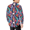 Tropical Flower Pattern Print Design TF023 Men's Long Sleeve Shirt