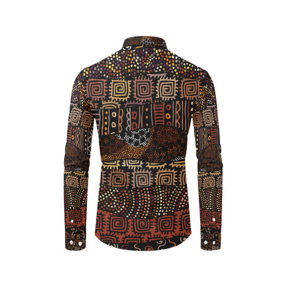 African Pattern Print Design 07 Men's Long Sleeve Shirt