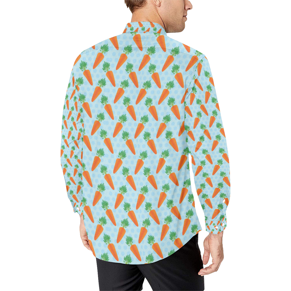 Carrot Pattern Print Design 01 Men's Long Sleeve Shirt