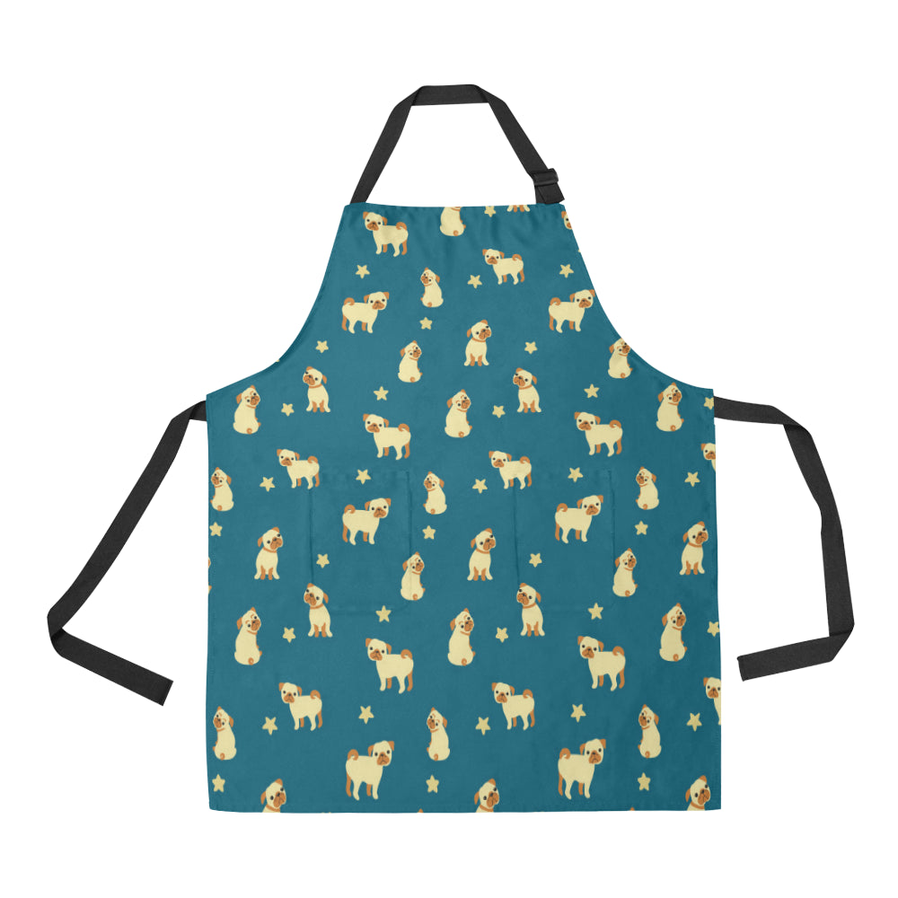 Pug Pattern Print Design A06 Apron with Pocket