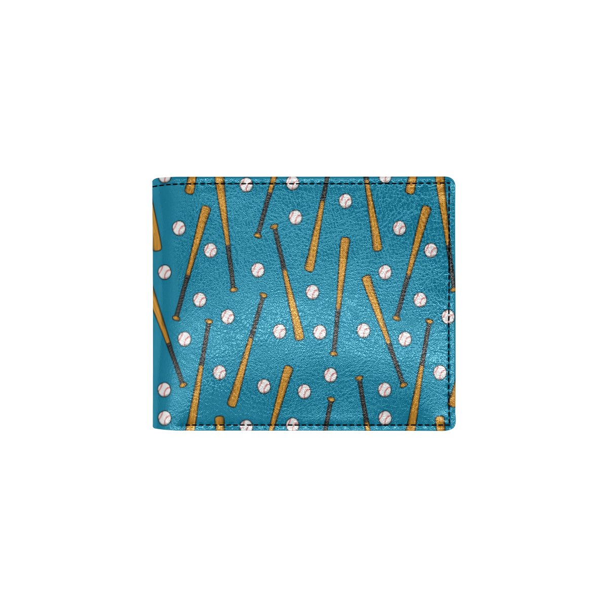 Baseball Pattern Print Design 01 Men's ID Card Wallet