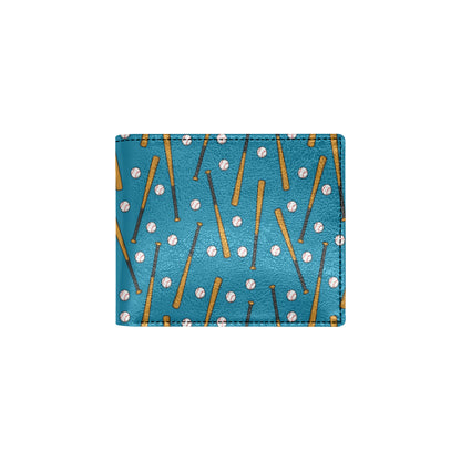 Baseball Pattern Print Design 01 Men's ID Card Wallet