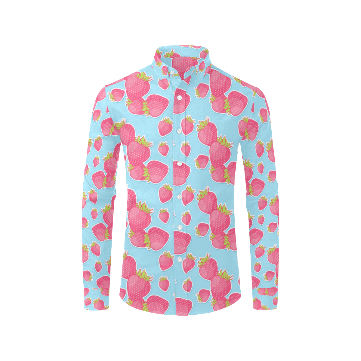 Strawberry Pattern Print Design SB04 Men's Long Sleeve Shirt