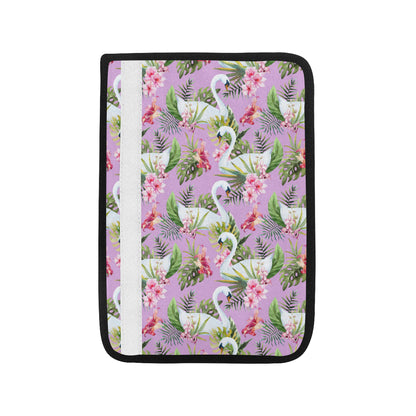 Swan with Flower Pattern Print Design 01 Car Seat Belt Cover