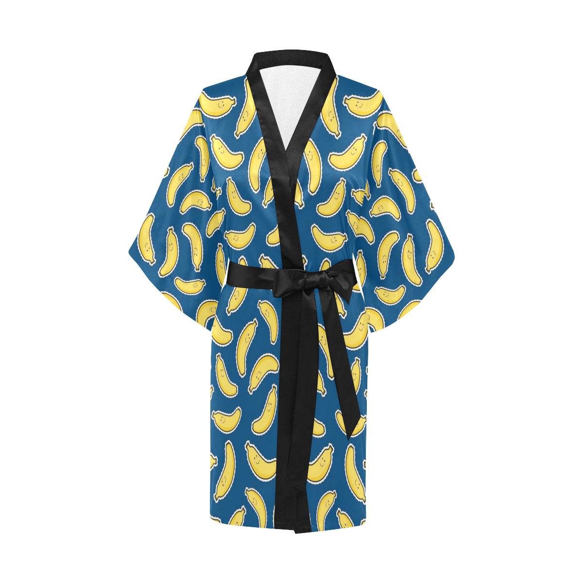 Banana Pattern Print Design BA03 Women's Short Kimono