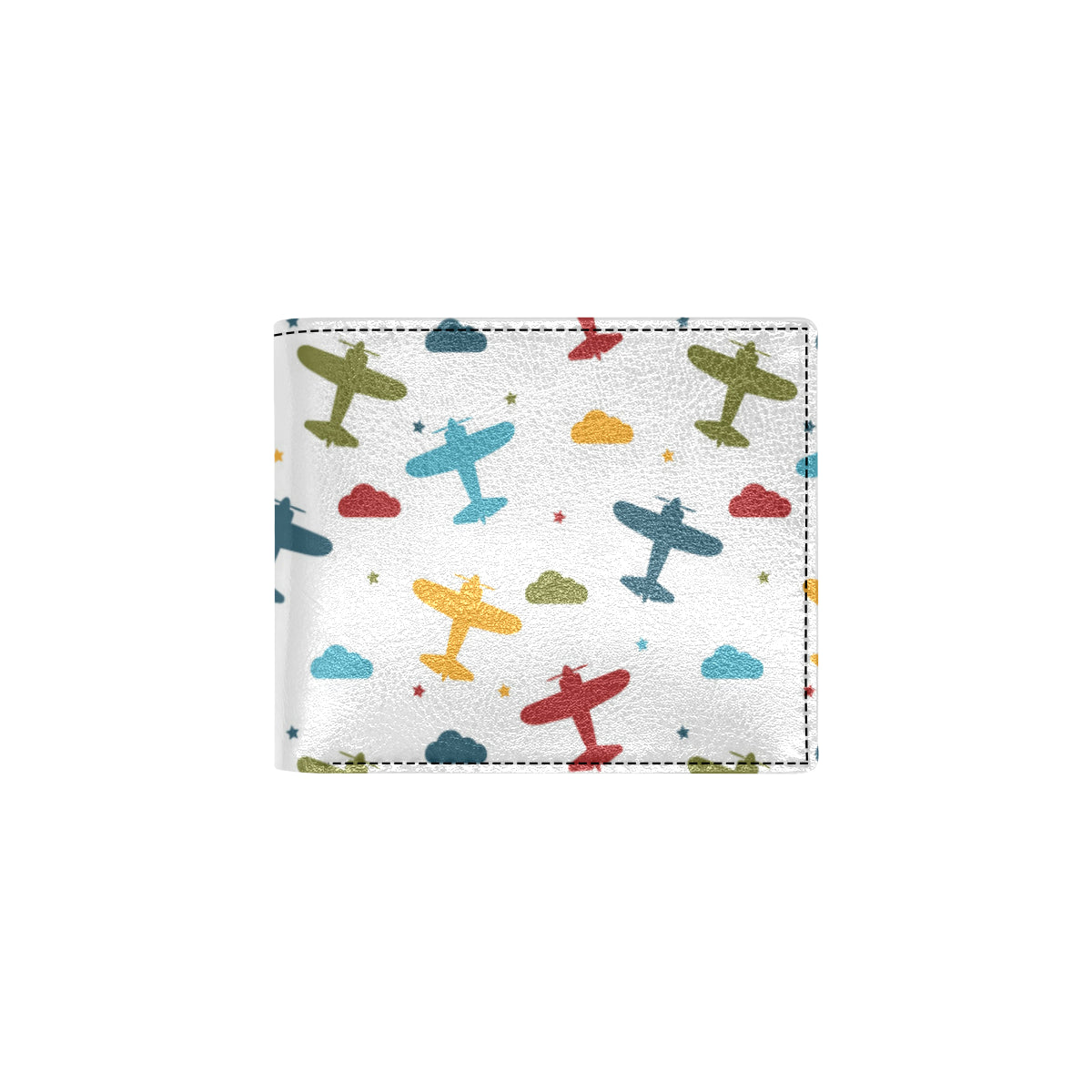 Airplane Pattern Print Design 06 Men's ID Card Wallet