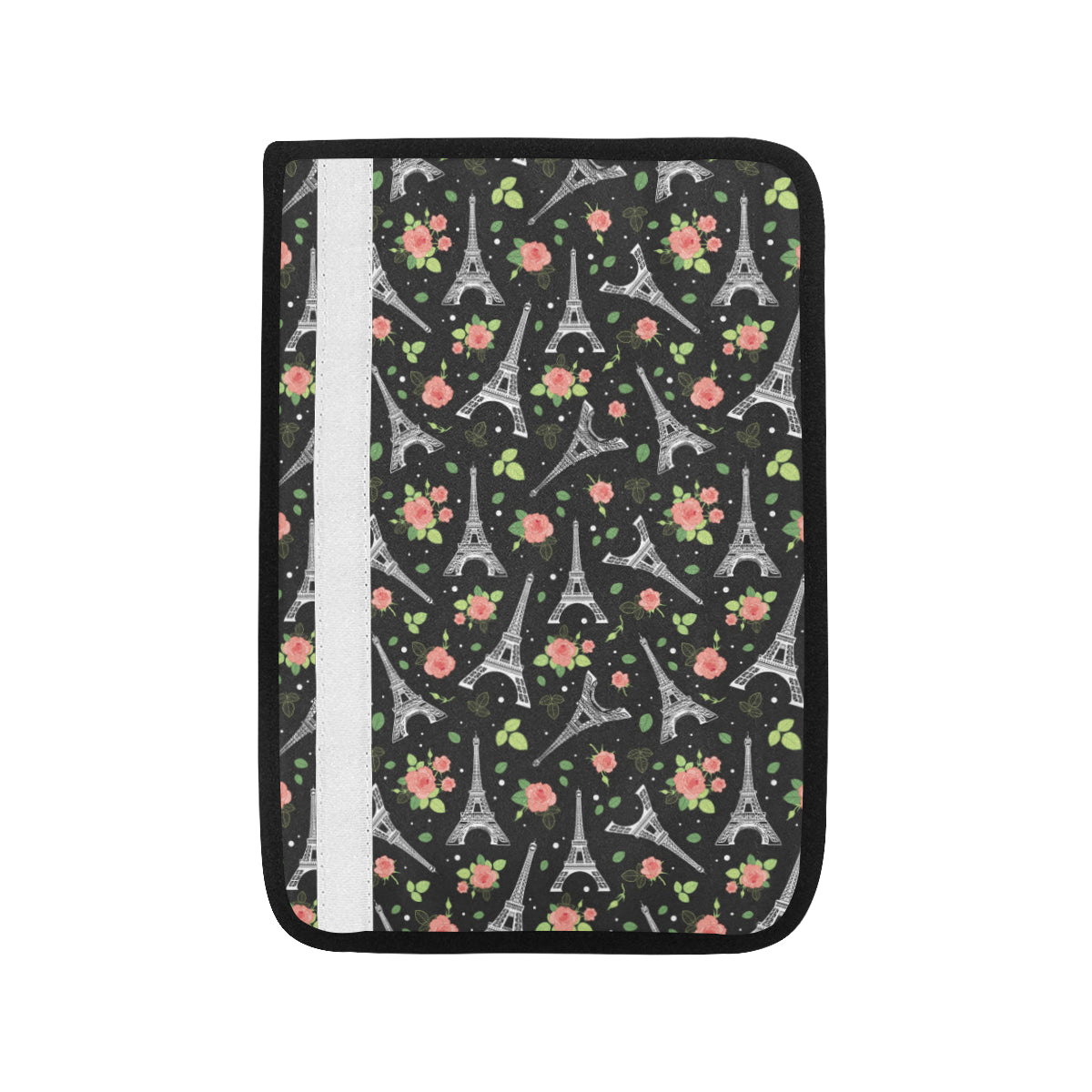 Eiffel Tower Rose Print Car Seat Belt Cover