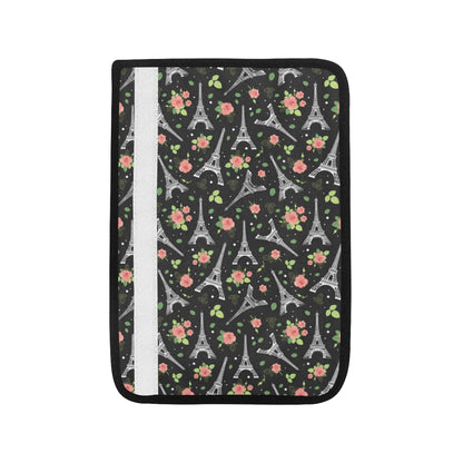 Eiffel Tower Rose Print Car Seat Belt Cover