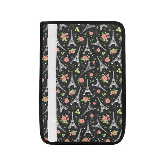 Eiffel Tower Rose Print Car Seat Belt Cover
