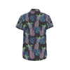 Pineapple Pattern Print Design PP04 Men's Short Sleeve Button Up Shirt