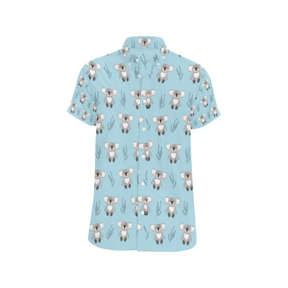 Koala Pattern Print Design 01 Men's Short Sleeve Button Up Shirt