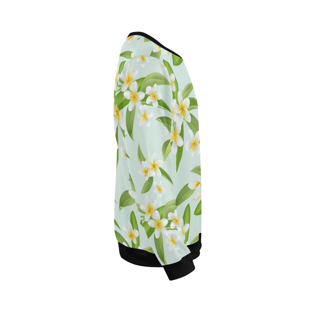 Yellow Plumeria Pattern Print Design PM024 Men Long Sleeve Sweatshirt
